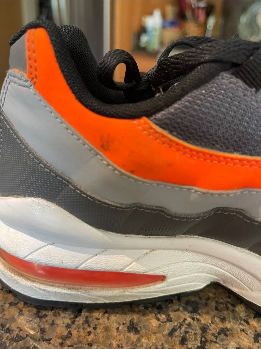 Nike Kids Gray and Orange Low-Top Sneakers